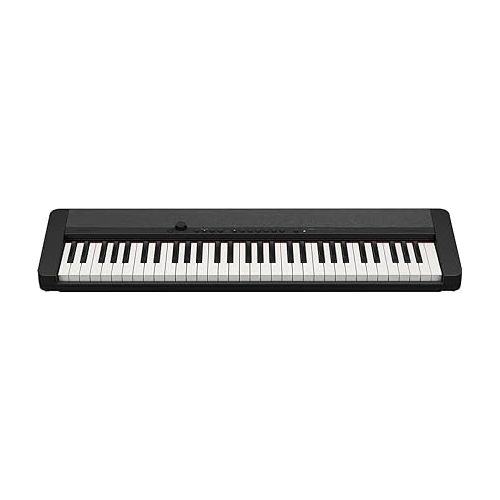 카시오 Casio Casiotone CT-S1 61-Key Piano Style Portable Keyboard, Black Bundle with Stand, Studio Monitor Headphones, Sustain Pedal