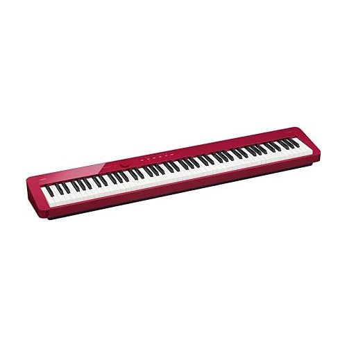 카시오 Casio PX-S1100 Privia 88-Key Slim Stage Portable Digital Piano with Bluetooth Adapter, RED Bundle with Studio Headphones, Keyboard Stand, Bench, Sustain Pedal