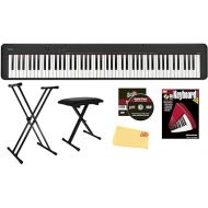 Casio CDP-S160 88-Key Compact Digital Piano Bundle with Adjustable Stand, Bench, Instructional Book, Austin Bazaar Instructional DVD, Online Piano Lessons, and Polishing Cloth