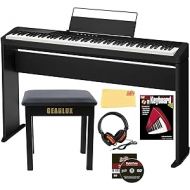 Casio Privia PX-S3100 Digital Piano - Black Bundle with CS-68 Stand, Bench, Headphone, Instructional Book, Online Lessons, Austin Bazaar Instructional DVD, and Polishing Cloth
