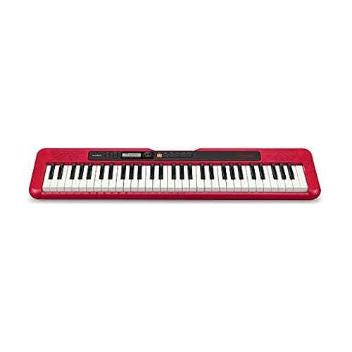 카시오 Casio Casiotone, 61-Key Portable Keyboard with USB, RED (CT-S200RD) & Casio ARST Single-X Adjustable Keyboard Stand, Black