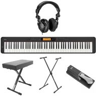 Casio CDP-S360 88-Key Compact Digital Piano Keyboard with Touch Response, Black Bundle with H&A Studio Headphones, Stand, Bench, Sustain Pedal