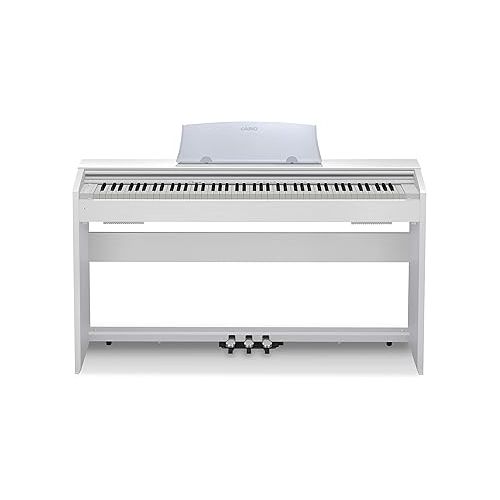 카시오 Casio Privia PX-770 Digital Piano - White Bundle with Adjustable Bench, Headphone, Instructional Book, Austin Bazaar Instructional DVD, Online Piano Lessons, and Polishing Cloth