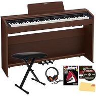 Casio Privia PX-870 Digital Piano - Walnut Bundle with Adjustable Bench, Headphone, Instructional Book, Online Lessons, Austin Bazaar Instructional DVD, and Polishing Cloth