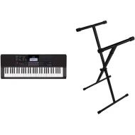 Casio CT-X700 61-Key Portable Keyboard and OnStage KS7190 Classic Single-X Keyboard Stand, Black