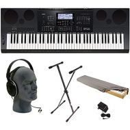 Casio WK-7600 76-Key Premium Keyboard Pack with Audio-Technica ATH-T200 Headphones , Power Supply, Stand and Dust Cover
