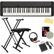 Casio CT-S1 61-key Portable Keyboard - Black Bundle with Adjustable Stand, Bench, Headphone, Sustain Pedal, Piano Book, Austin Bazaar Instructional DVD, and Polishing Cloth