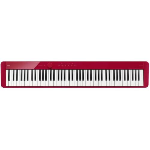 카시오 Casio Privia PX-S1100 Digital Piano Bundle with Adjustable Stand, Bench, Sustain Pedal, Instructional Book, Austin Bazaar DVD, Online Piano Lessons, and Polishing Cloth - Red