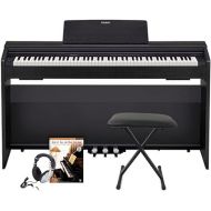 Casio PX870 BK Privia Digital Home Piano, Black and ARBENCH Padded Keyboard Bench & BEHRINGER Adult All-In-One Course: Lesson-Theory-Technic: Level 1