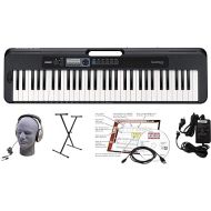Casio CT-S300 61-Key Premium Keyboard Package with Headphones, Stand, Power Supply, 6-Foot USB Cable and eMedia Instructional Software (CAS CTS300 EPA), Black