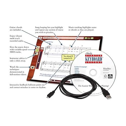 카시오 Casio CT-S300 61-Key Premium Keyboard Package with Headphones, Stand, Power Supply, 6-Foot USB Cable and eMedia Instructional Software (CAS CTS300 EPA), Black