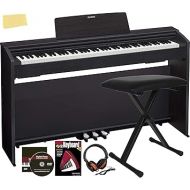 Casio Privia PX-870 Digital Piano - Black Bundle with Adjustable Bench, Headphone, Instructional Book, Online Piano Lessons, Austin Bazaar Instructional DVD, and Polishing Cloth