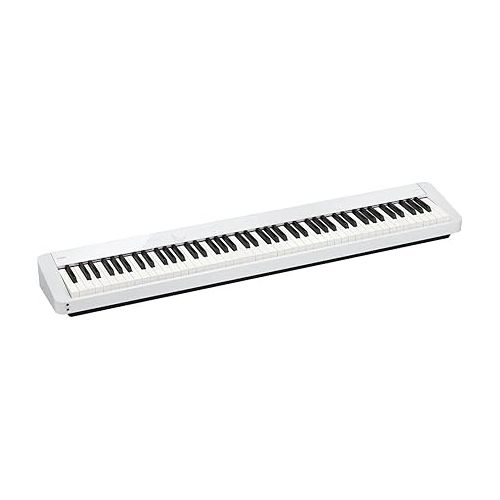 카시오 Casio PX-S1100 Privia 88-Key Slim Stage Portable Digital Piano with Bluetooth Adapter, White Bundle with Studio Headphones, Keyboard Stand, Bench, Sustain Pedal