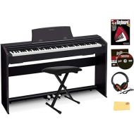 Casio Privia PX-770 Digital Piano - Black Bundle with Adjustable Bench, Headphone, Instructional Book, Austin Bazaar Instructional DVD, Online Piano Lessons, and Polishing Cloth