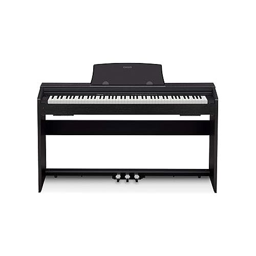 카시오 Casio Privia PX-770 Digital Piano - Black Bundle with Adjustable Bench, Headphone, Instructional Book, Austin Bazaar Instructional DVD, Online Piano Lessons, and Polishing Cloth