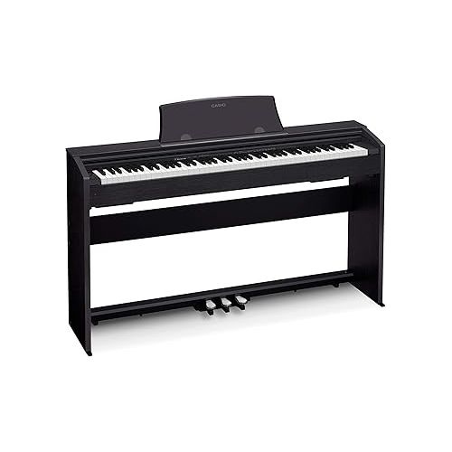 카시오 Casio Privia PX-770 Digital Piano - Black Bundle with Adjustable Bench, Headphone, Instructional Book, Austin Bazaar Instructional DVD, Online Piano Lessons, and Polishing Cloth