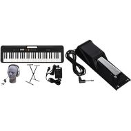 Casio CT-S200BK 61-Key Premium Keyboard Pack with Stand, Headphones & Power Supply, Black (CAS CTS200BK PPK) | Casio SP-20 Upgraded Piano-Style Sustain Pedal, Black