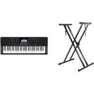 Casio CT-X700 61-Key Portable Keyboard & RockJam Xfinity Heavy-Duty, Double-X, Pre-Assembled, Infinitely Adjustable Piano Keyboard Stand with Locking Straps
