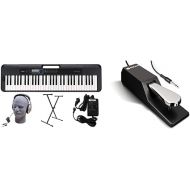Casio CT-S300 61-Key Premium Keyboard Pack with Stand, Headphones & Power Supply (CAS CTS300 PPK) & M-Audio SP 2 - Universal Sustain Pedal, Digital Pianos & More