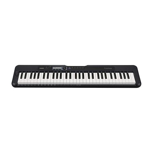 카시오 Casio CT-S300 61-Key Digital Piano Style Keyboard with Touch Response, Black Bundle with Stand, Studio Monitor Headphones, Sustain Pedal