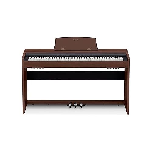 카시오 Casio Privia PX-770 Digital Piano - Brown Bundle with Adjustable Bench, Headphone, Instructional Book, Austin Bazaar Instructional DVD, Online Piano Lessons, and Polishing Cloth