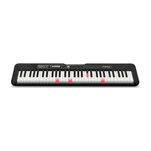 카시오 Casio LK-S250 61-Key Premium Lighted Keyboard Pack with Headphones, Stand, Power Supply (CAS LKS250 EPA) & RockJam KB100 Adjustable Padded Keyboard Bench, X-Style, Black