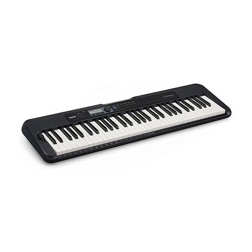 카시오 Casio Casiotone, 61-Key Portable Keyboard with USB (CT-S300) & Casio ARST Single-X Adjustable Keyboard Stand, Black