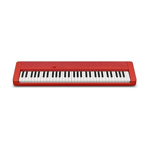 카시오 Casio Casiotone CT-S1 61-Key Portable Digital Keyboard - Red Bundle with Adjustable Stand, Bench, Headphone, Sustain Pedal, Instructional Book, Austin Bazaar Instructional DVD, and Polishing Cloth