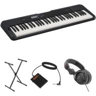 Casio CT-S300 61-Key Portable Keyboard Value Kit with Stand, Pedal, and Headphones (Black)