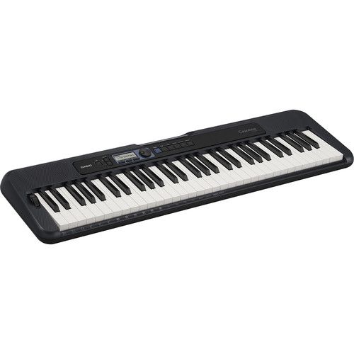 카시오 Casio CT-S300 61-Key Portable Keyboard Value Kit with Stand, Pedal, and Headphones (Black)