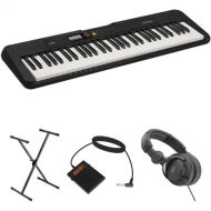 Casio CT-S200 61-Key Portable Keyboard Value Kit with Stand, Pedal, and Headphones (Black)