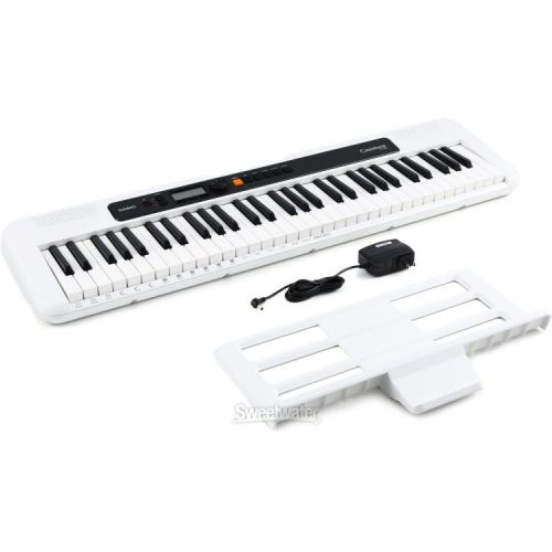 카시오 Casio Casiotone CT-S200 61-key Portable Arranger Keyboard Essentials Bundle - White