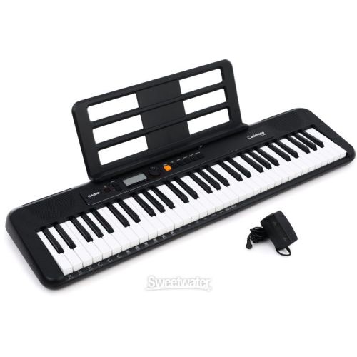 카시오 Casio Casiotone CT-S200 61-key Portable Arranger Keyboard Essentials Bundle- Black