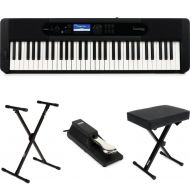 Casio CT-S400 61-key Ultra-Portable Arranger Keyboard Essentials Bundle - Black