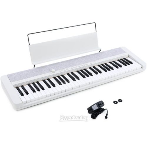카시오 Casio CT-S1 61-key Keyboard Essentials Bundle - White