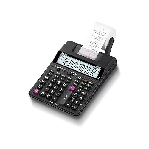 카시오 Casio HR-170RC Mini Desktop Printing Calculator, Small,Black