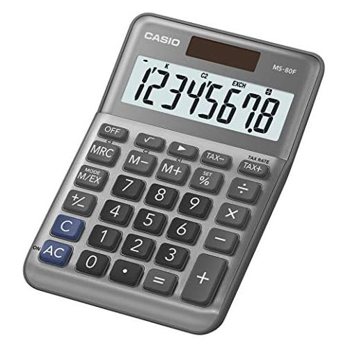 카시오 [아마존베스트]Casio CASIO MS-80F 8-Digit Standard Calculator, Tax & Exchange, Dual Power