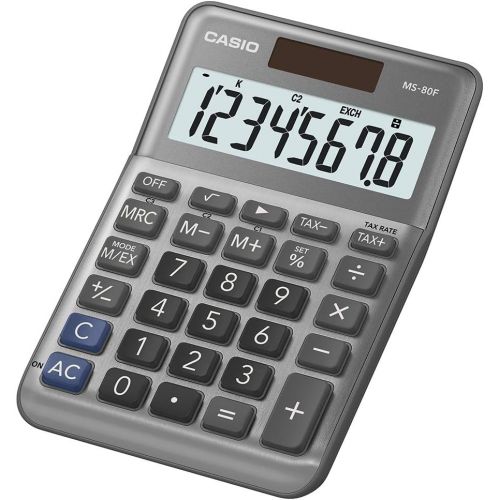 카시오 [아마존베스트]Casio CASIO MS-80F 8-Digit Standard Calculator, Tax & Exchange, Dual Power