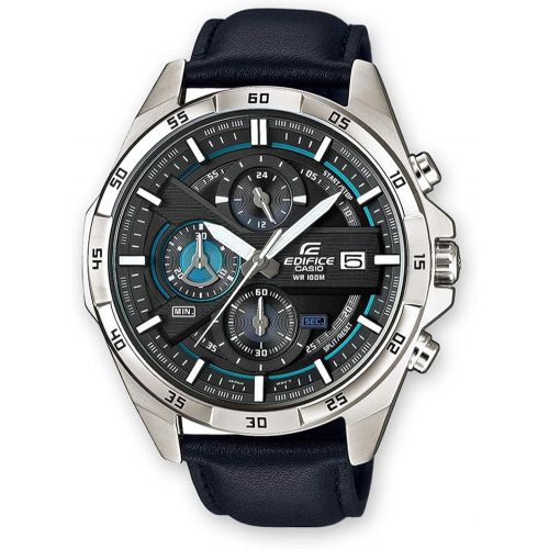 카시오 [아마존 핫딜] [아마존핫딜]Casio Edifice Herrenarmbanduhr EFR-556L-1AVUEF, blau schwarz, massives Edelstahlgehause und Lederarmband, 10 BAR