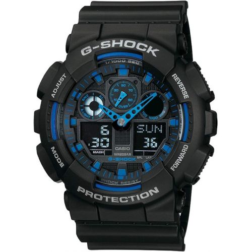 카시오 [아마존 핫딜] [아마존핫딜]Casio G-Shock Analog-Digital Herrenarmbanduhr GA-100 blau schwarz, 20 BAR