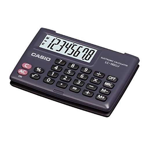 카시오 Casio Lc-160lv-bk-w Portable Type Calculator with 8-digit Extra Big Display Cover Folds a Full 360 Degrees