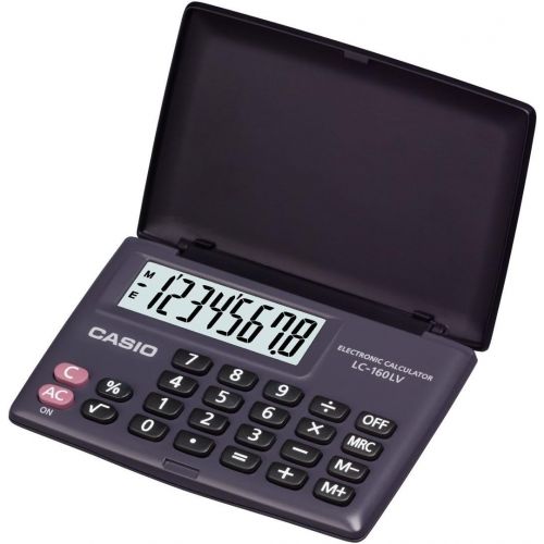 카시오 Casio Lc-160lv-bk-w Portable Type Calculator with 8-digit Extra Big Display Cover Folds a Full 360 Degrees