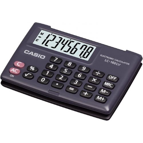 카시오 Casio Lc-160lv-bk-w Portable Type Calculator with 8-digit Extra Big Display Cover Folds a Full 360 Degrees