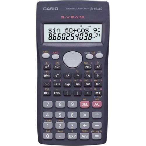 카시오 Casio Fx-95ms Scientific Calculator with 2-line Natural Textbook Display 244 Function Black Color