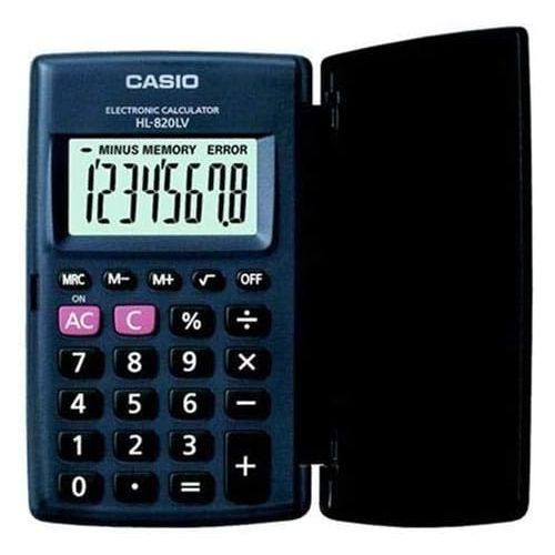 카시오 Casio Hl-820lv-bk-w Portable Type Calculator with 8-Digit Extra Big Display