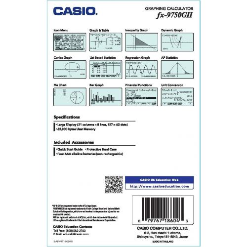 카시오 Casio fx-9750GII Graphing Calculator, Pink