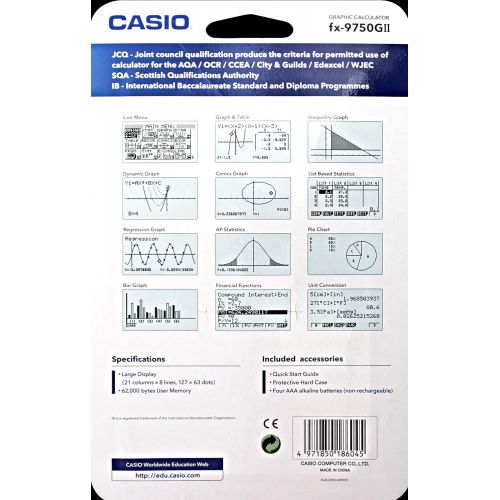 카시오 Casio fx-9750GII Graphing Calculator, Blue