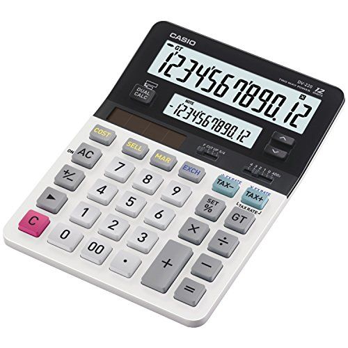 카시오 Casio DV-220 Standard Function Calculator with Dual Display