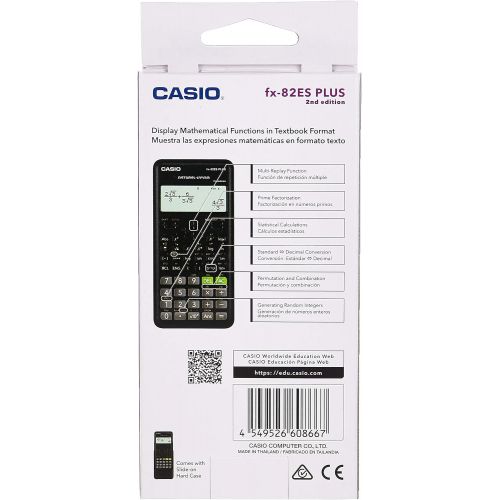 카시오 Casio Fx-82es Fx82es Plus Bk Display Scientific Calculations Calculator with 252 Functions