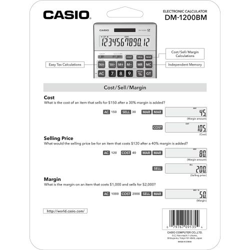 카시오 Casio DM-1200BM Business Calculator